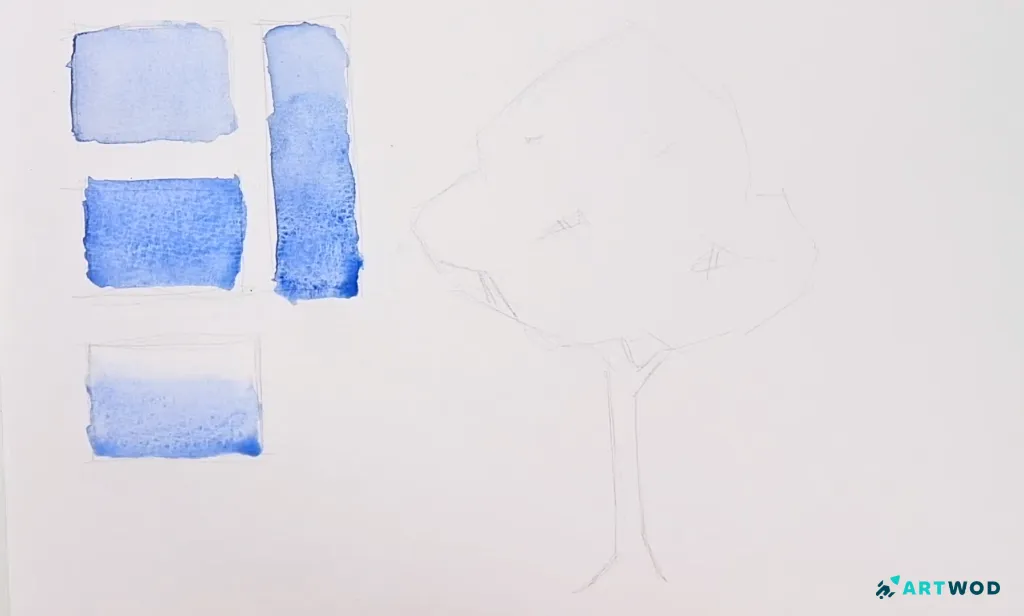 Step 1: How to paint watercolor trees step-by-step, beginner friendly
