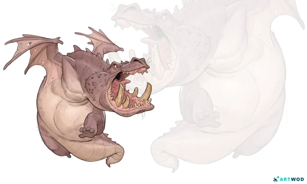 Dragon Drawing by Axel Van Nederkassel, digital 2d drawing