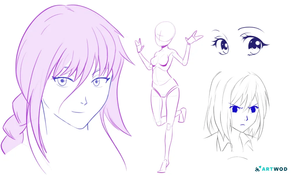 Artwod anime roads drawings compillation