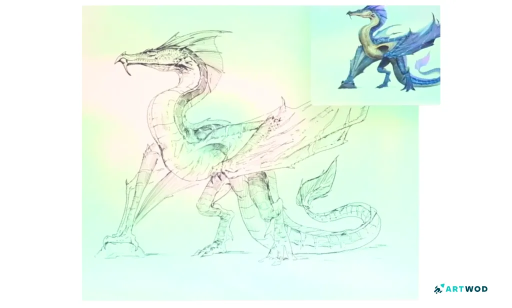 Step 2: How to draw dragons, step-by-step guide for beginners