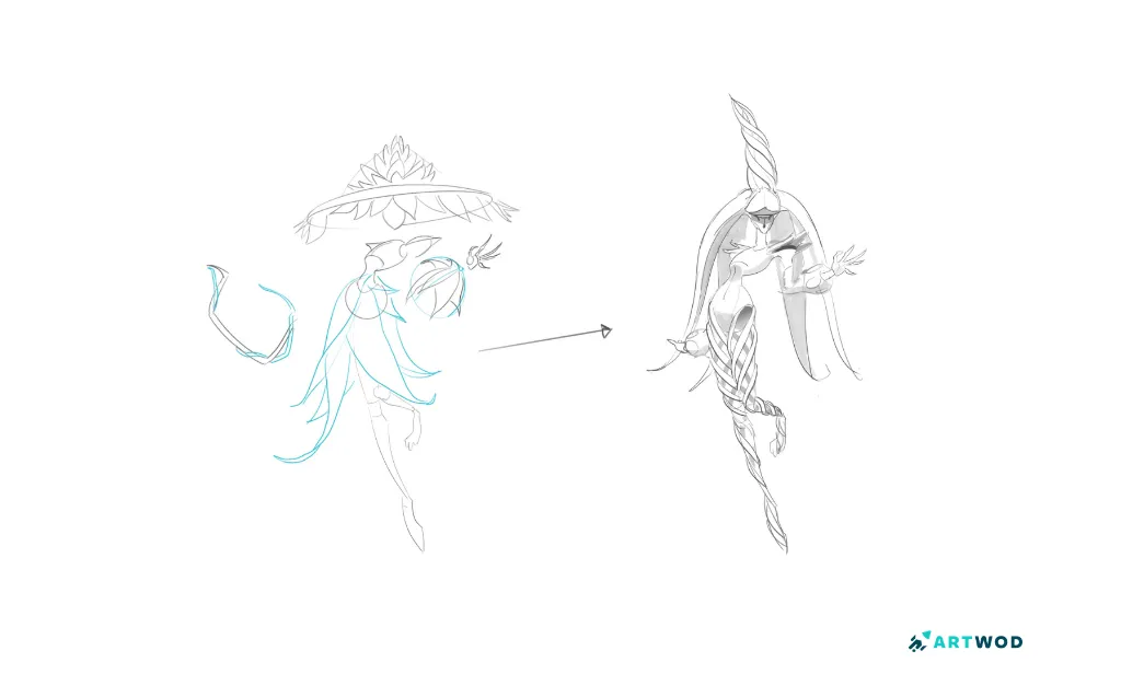 Schritt 4: Pflanzenkreaturen-Design: Natur trifft auf Fantasy in der Concept Art