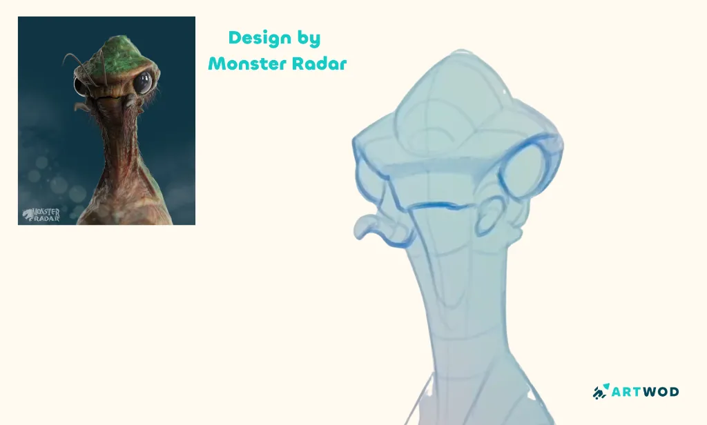 Schritt 3: Wie zeichnet man Alienköpfe: Ein Leitfaden für kreative Sci-Fi-Porträts