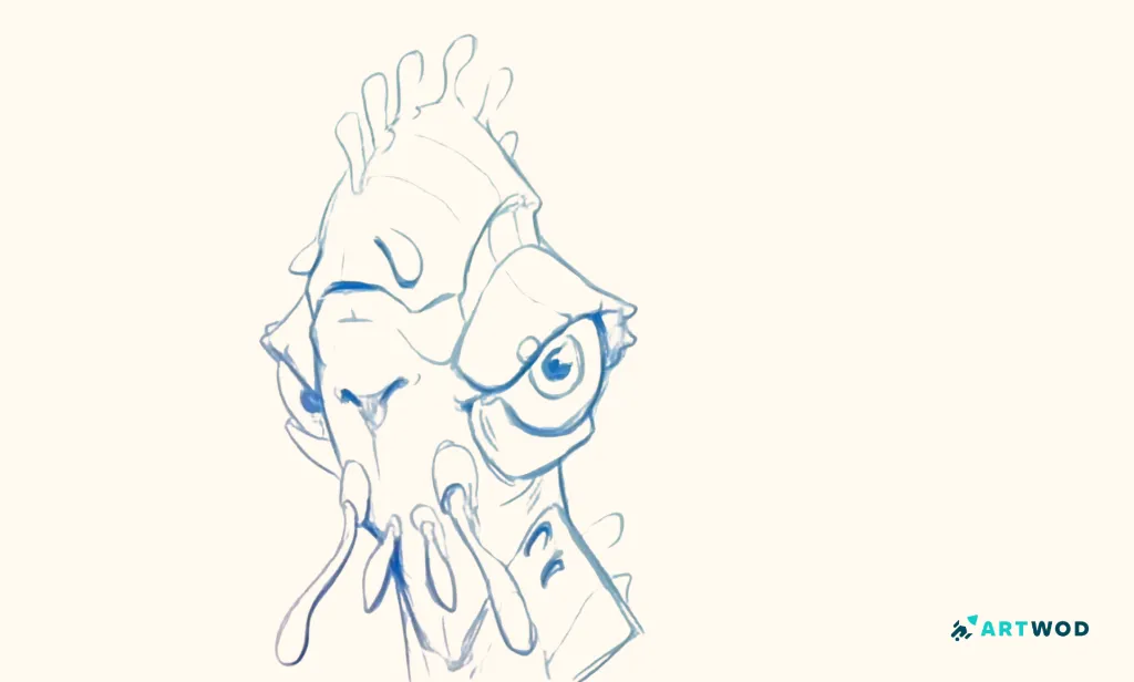 Schritt 4: Wie zeichnet man Alienköpfe: Ein Leitfaden für kreative Sci-Fi-Porträts