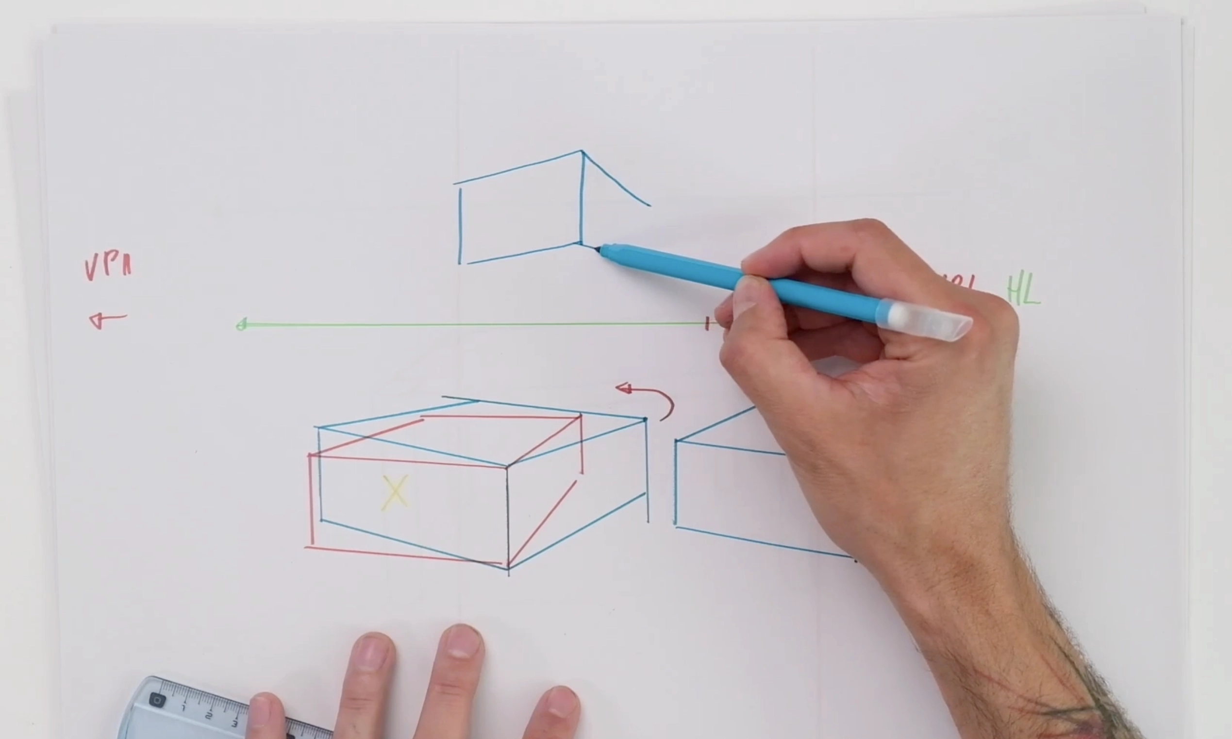 Drawing boxes in space is your first step to understanding perspective.