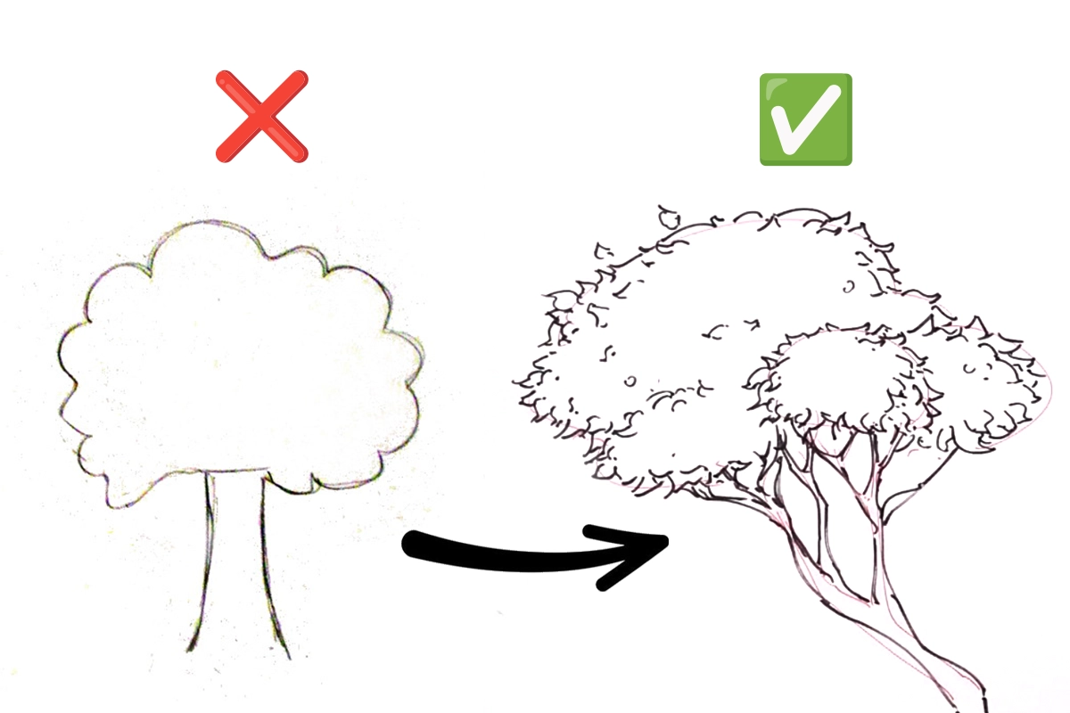 Cómo dibujar árboles en 3 sencillos pasos, image size:1200x800