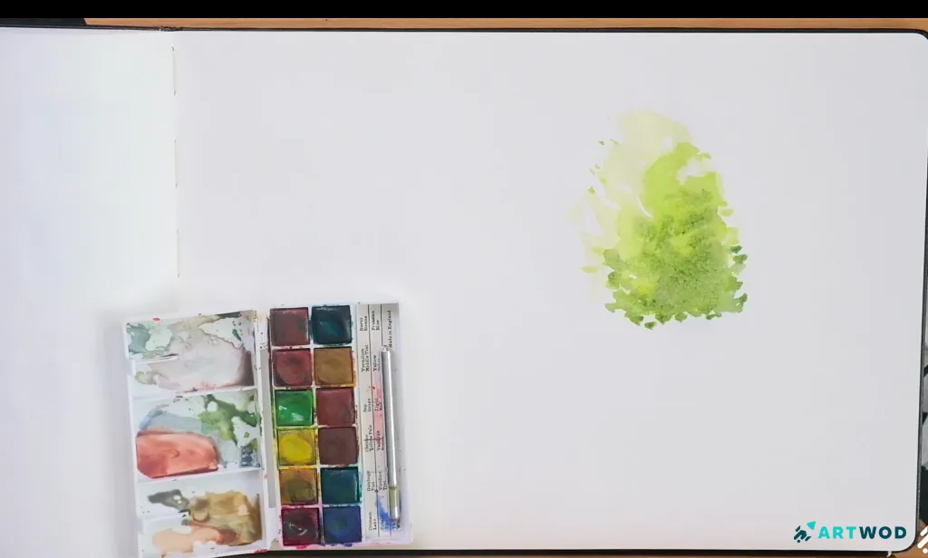 Step 3: How to paint watercolor trees step-by-step, beginner friendly