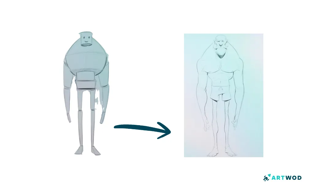 Step 4:Stylised Body Shapes: Techniques for Animation and Illustration