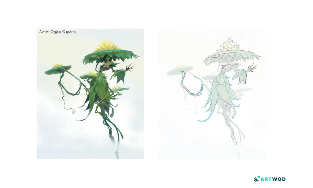 Schritt 3: Pflanzenkreaturen-Design: Natur trifft auf Fantasy in der Concept Art
