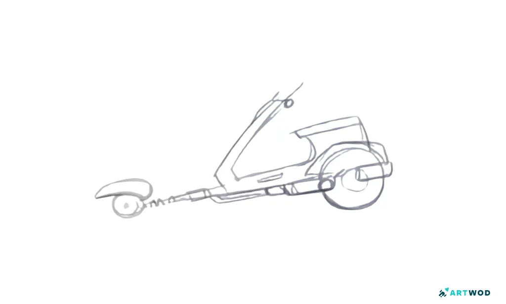 Step 2 -&nbsp;How to Draw Crazy Scooters: Fun and Dynamic Vehicle Concepts