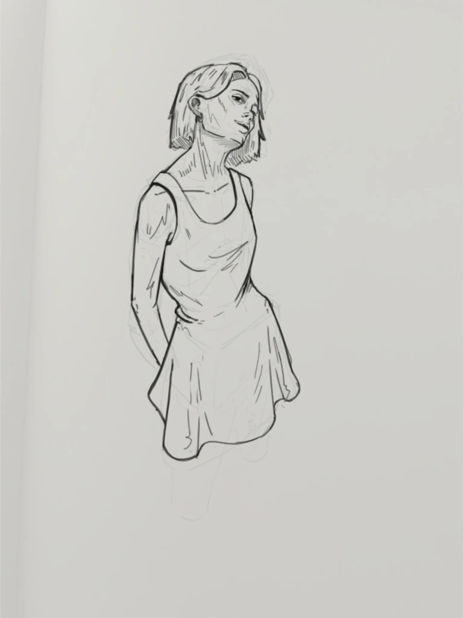 Ballpoint pen figure drawing sketch