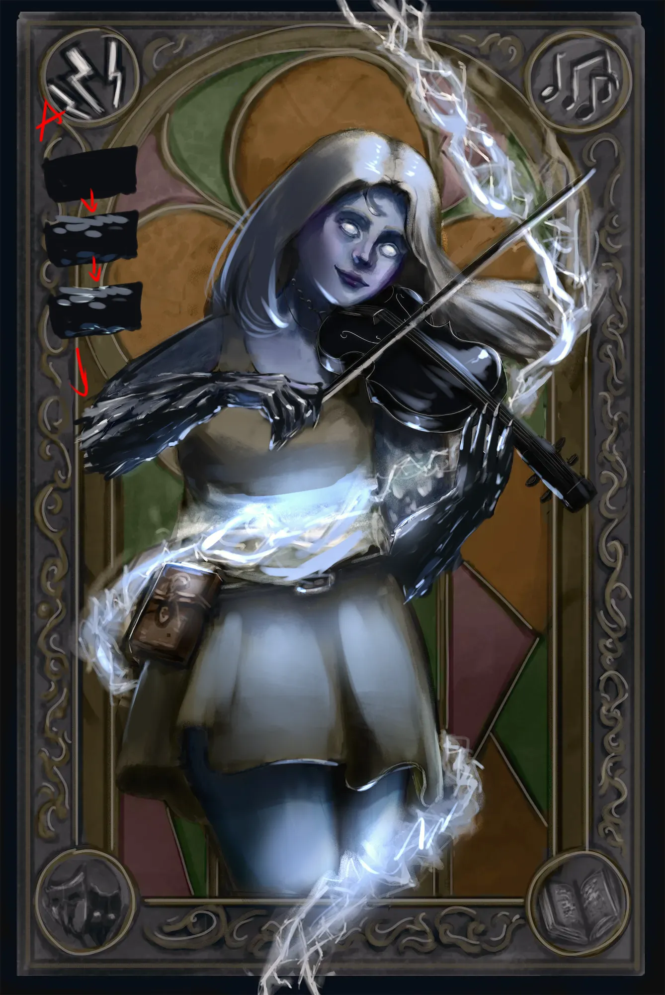 Changeling Bard Playing Violin