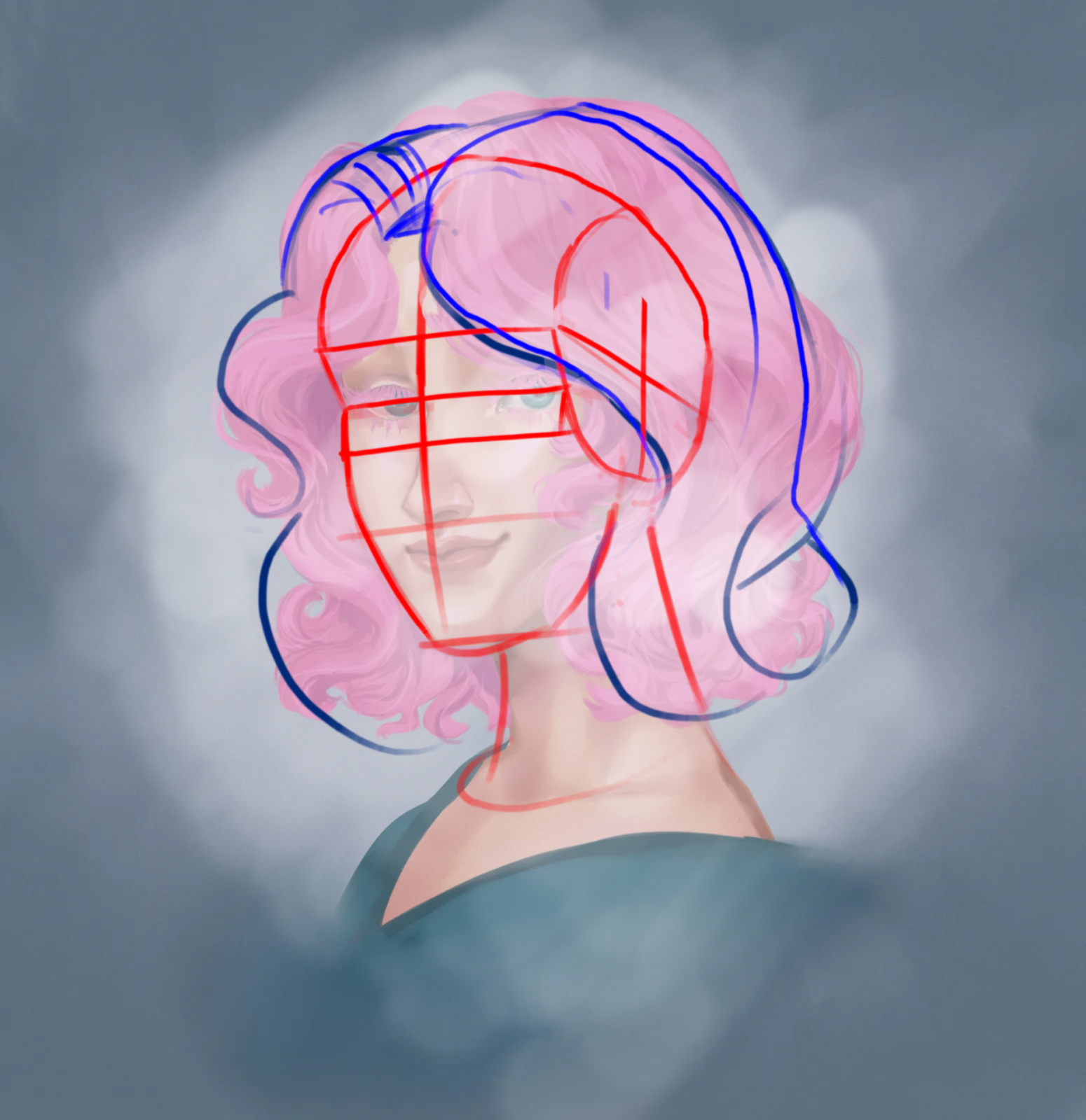 Girl with pink hair