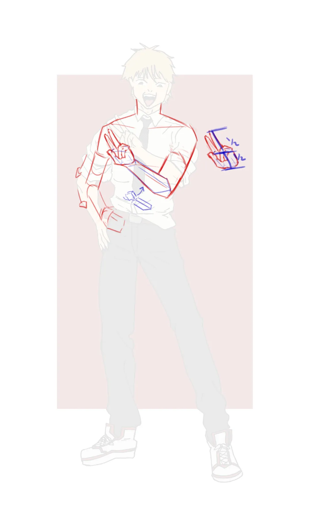 tried a quick anime boy hand drawing and yeah...