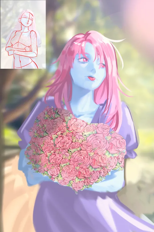 Pink haired girl