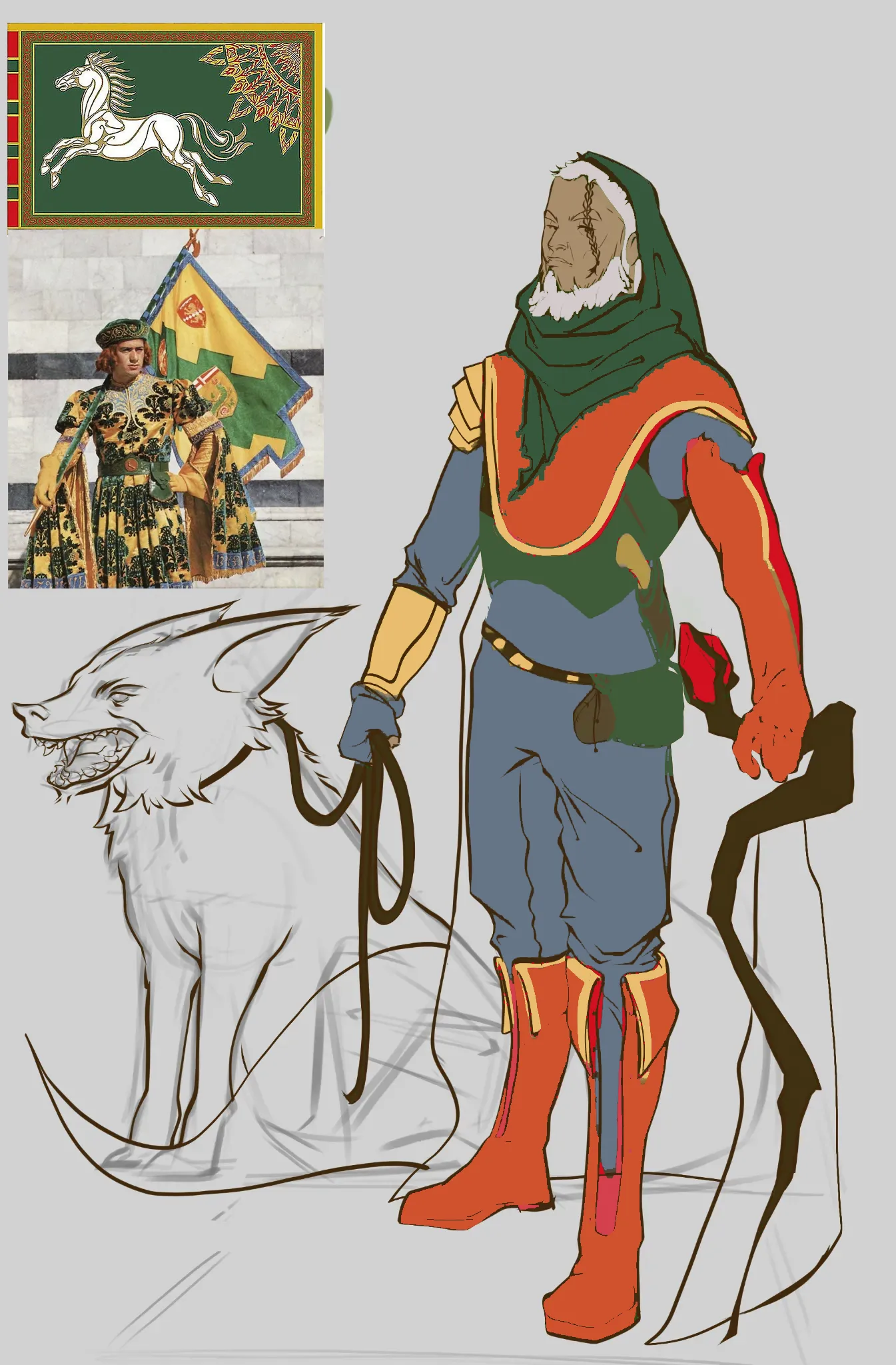 Ranger type fantasy character. Issues with color