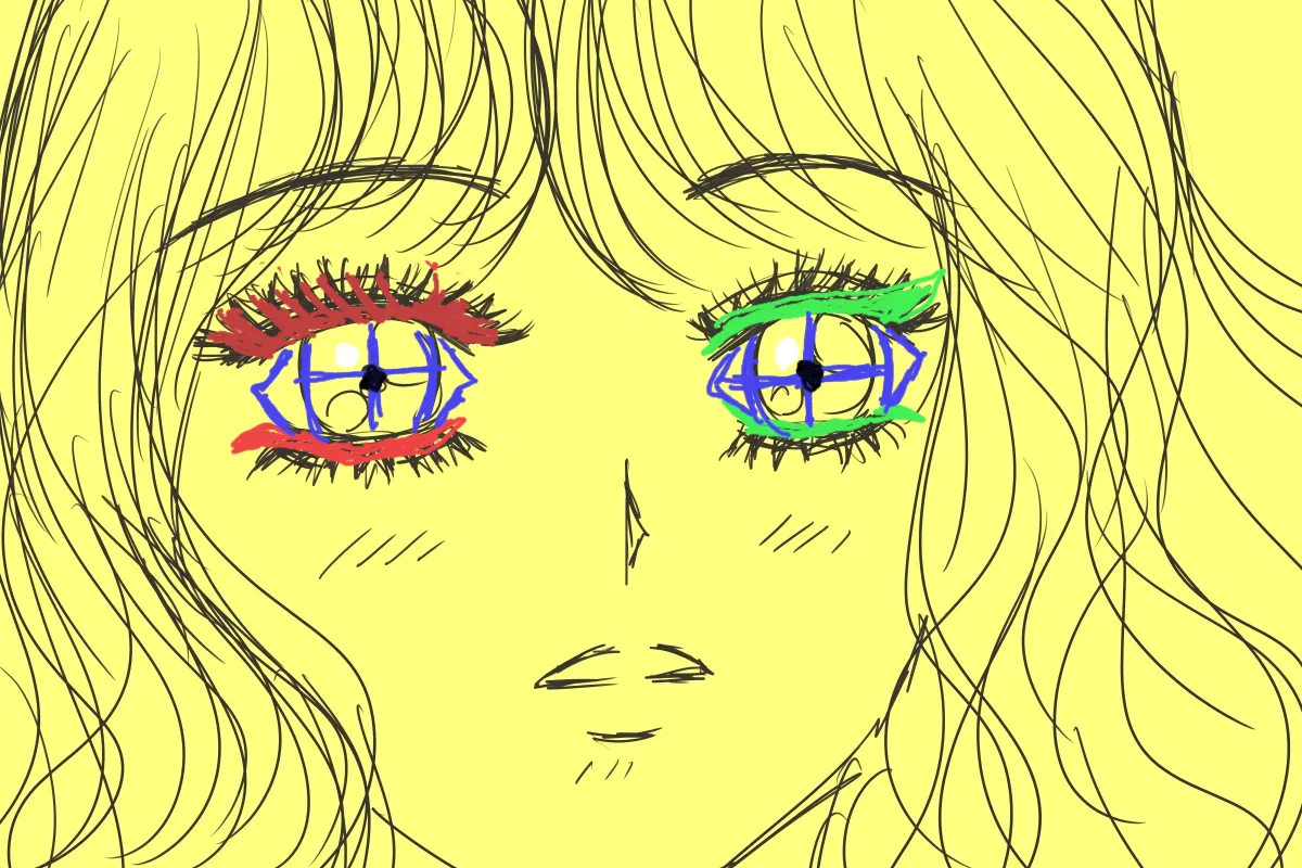 Quick anime eyelashes sketch turned out way too heavy