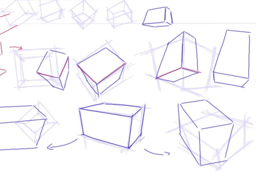 how to draw box from perspective and different angles