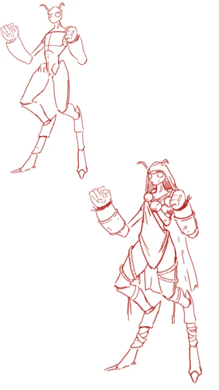DnD character Thri kreen monk