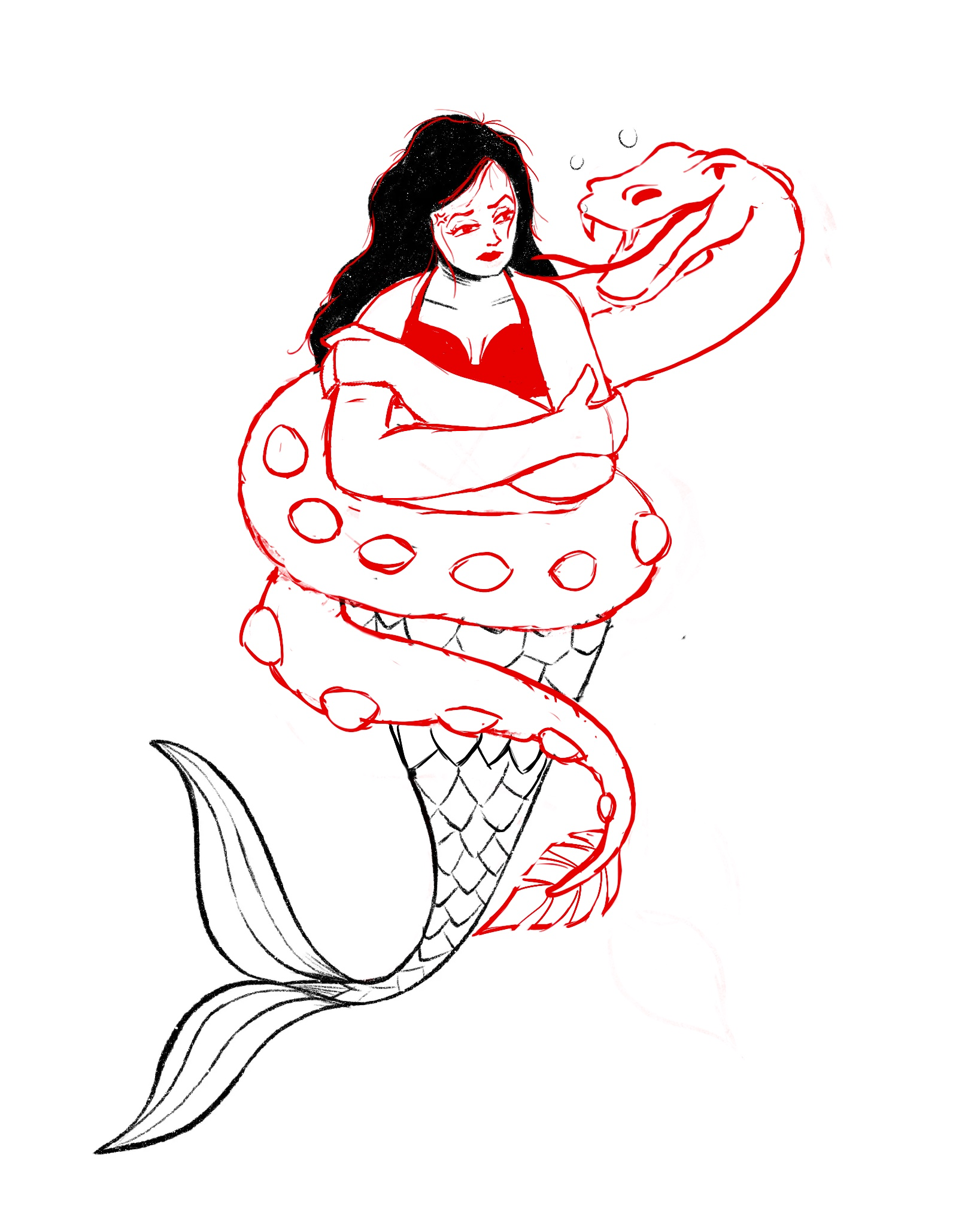Mermaid and Sea Snake