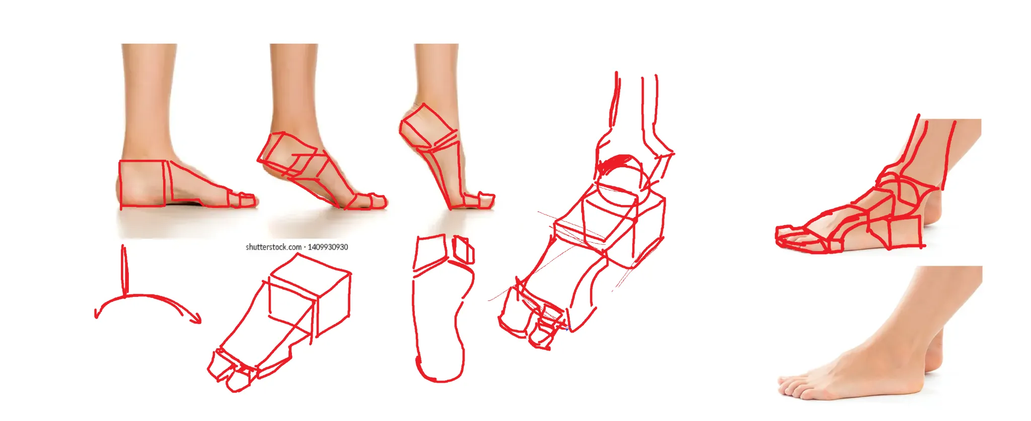 Feet drawing practice