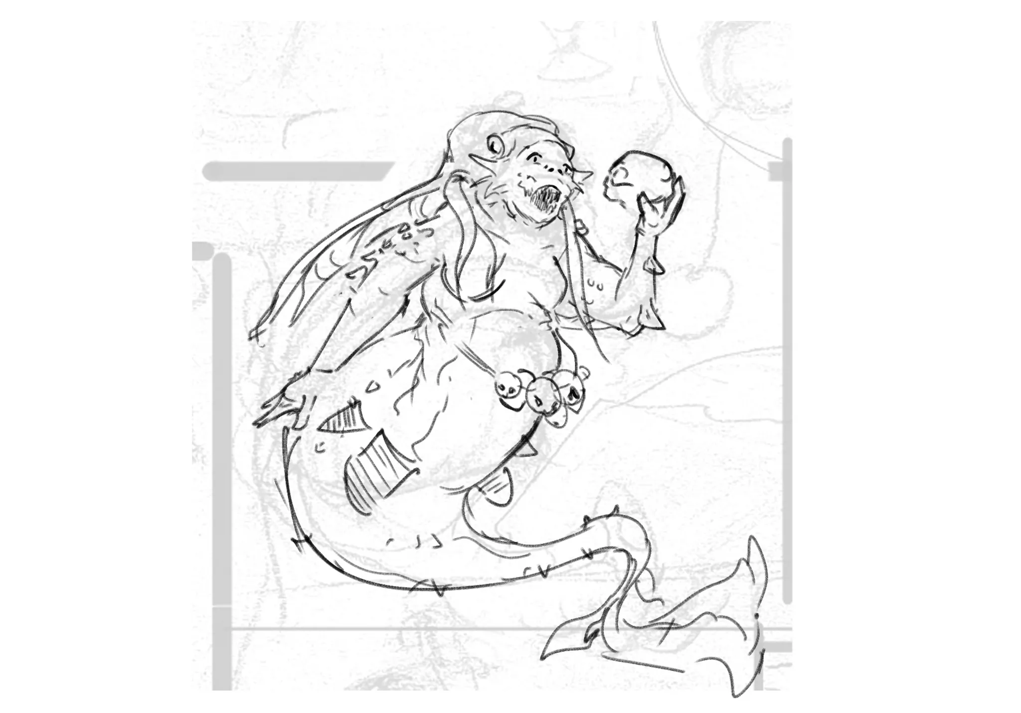 First time requesting feedback, joining in any competetion, and taking a sketch to finished stage. Tried to use the kim jung hi method of using simplest representative forms and let details convey idea