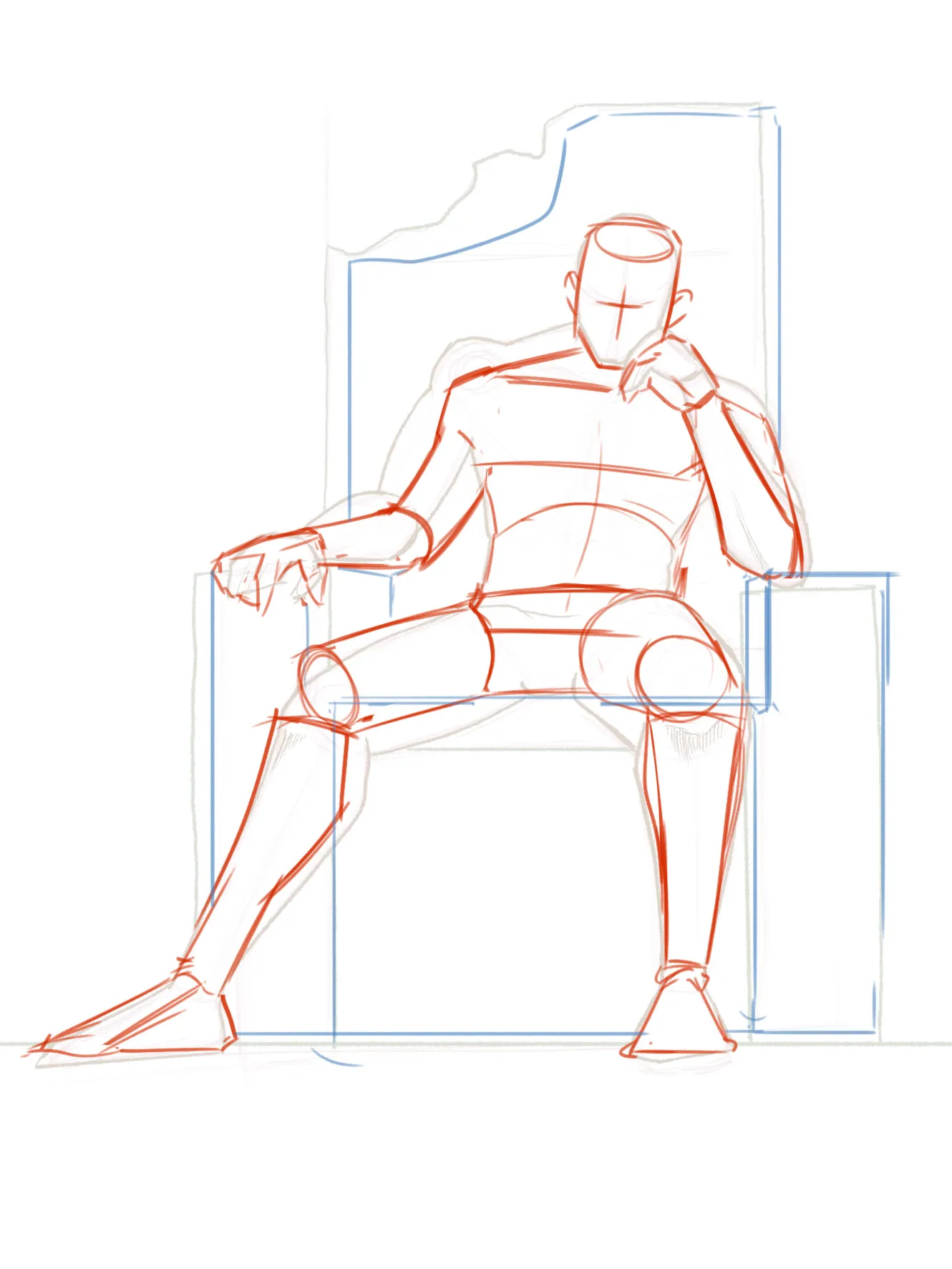 anime sitting pose drawing step by step still looks awkward