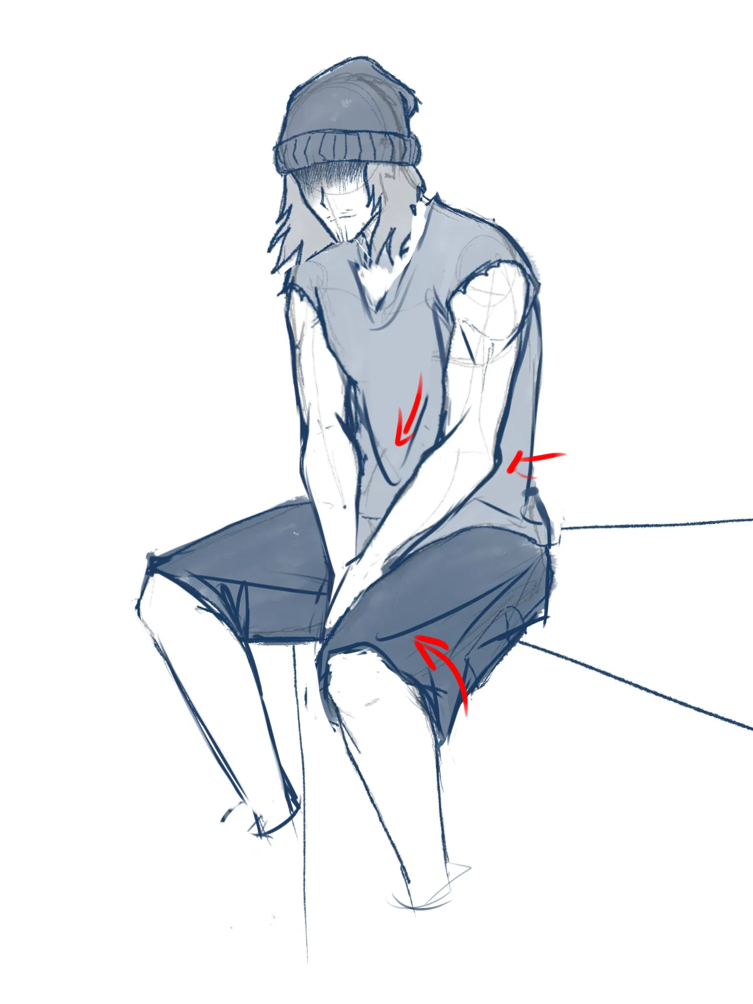 anime sitting character looked easy to draw but mine is awkward