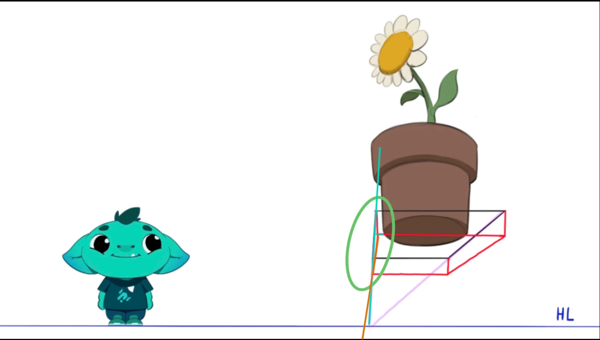 Drawing boxes in one-point perspective: third exercise