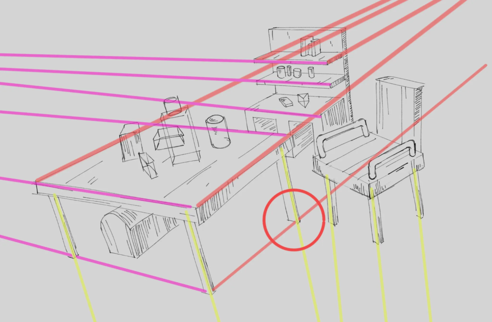 Freehanding Basic Shapes in 2PT Perspective