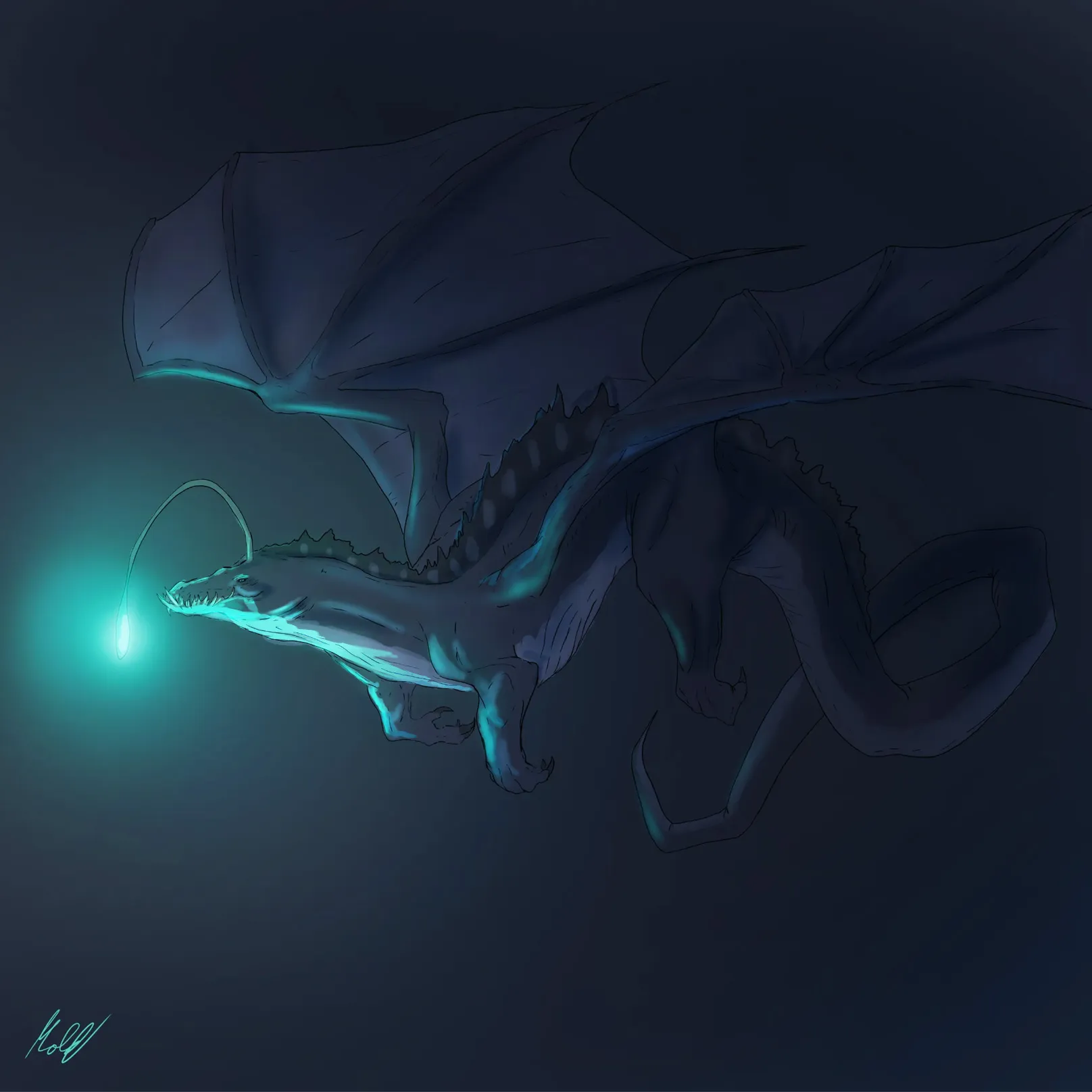 Glowing in the sea