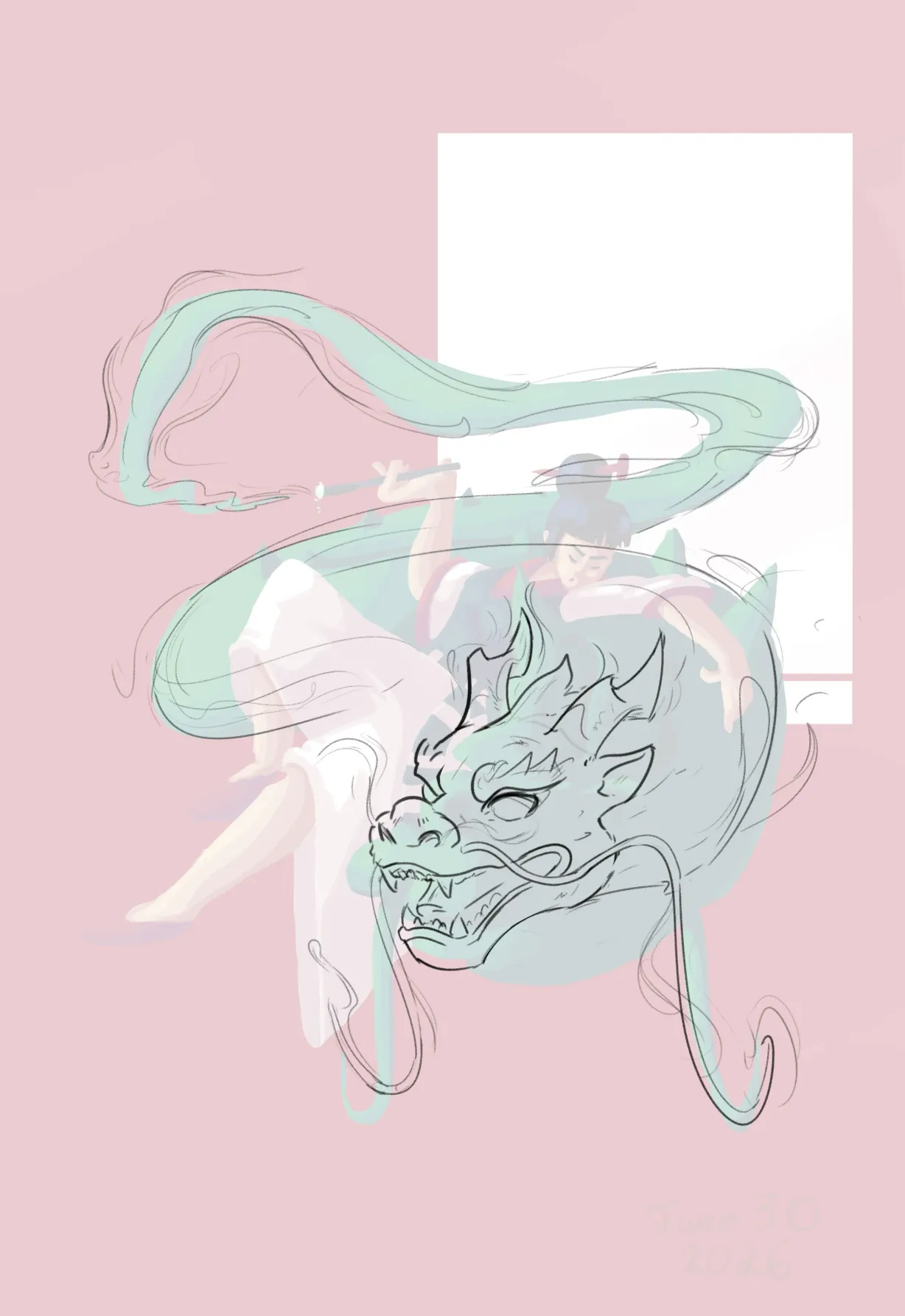 Woman with Smoke Dragon
