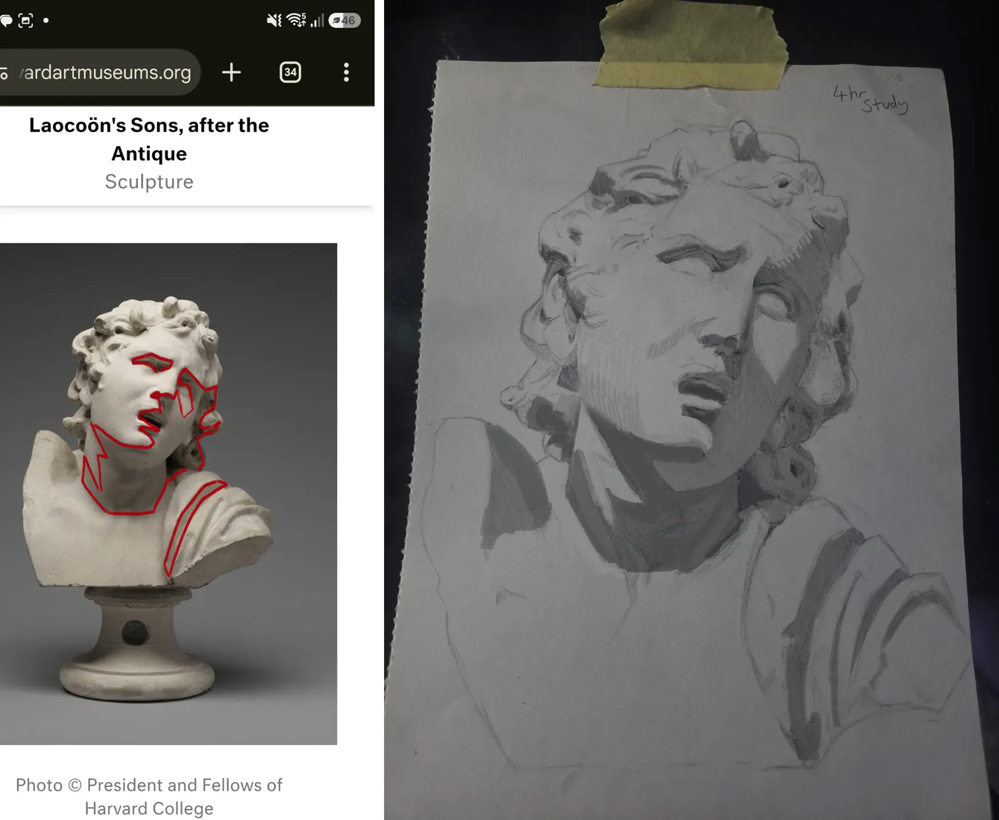 First statue drawing