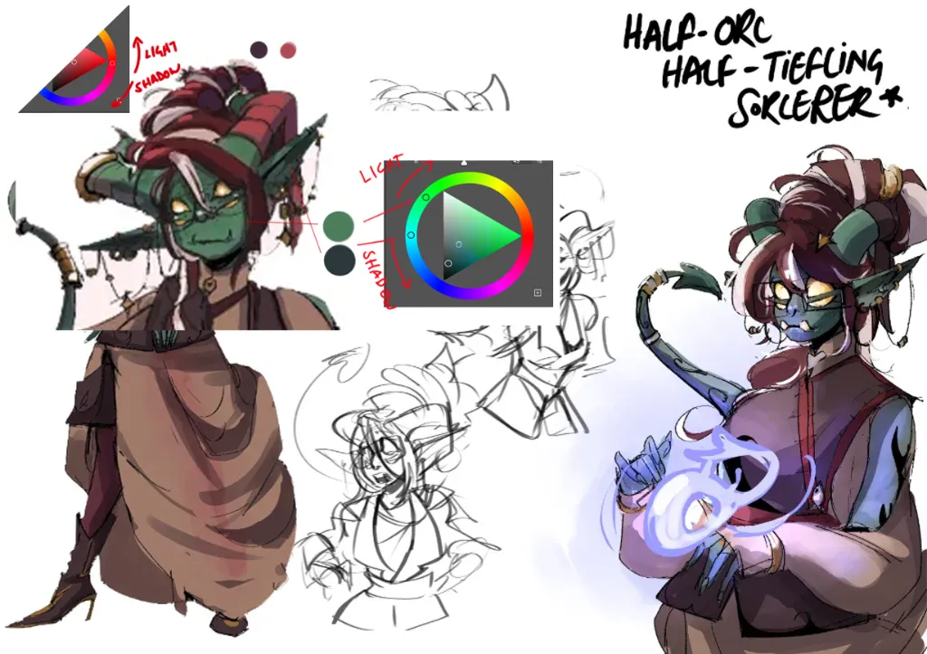 "Willow" The Half Tiefling Half Orc Sorcerer