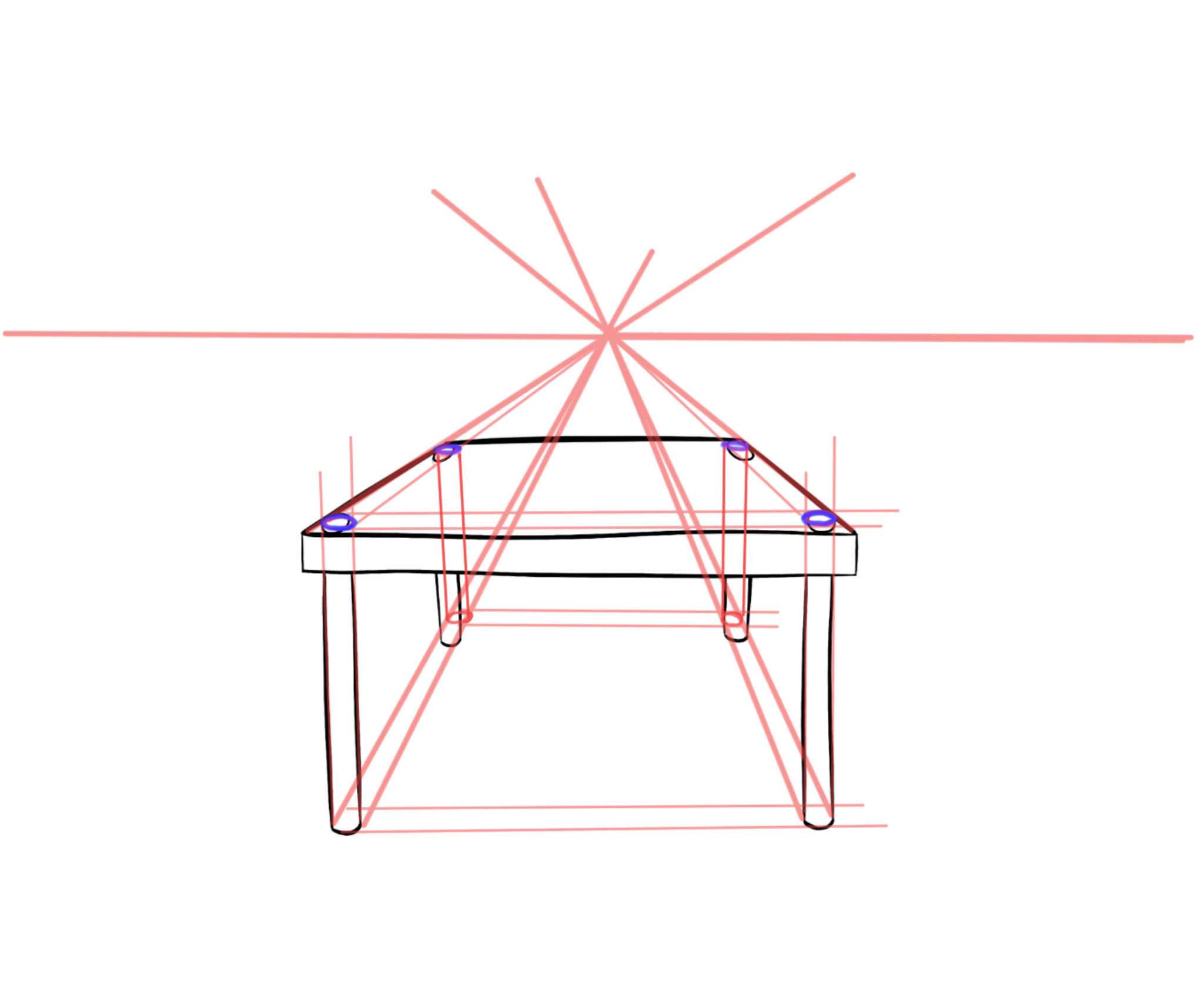 Draw a table in one-point Perspective