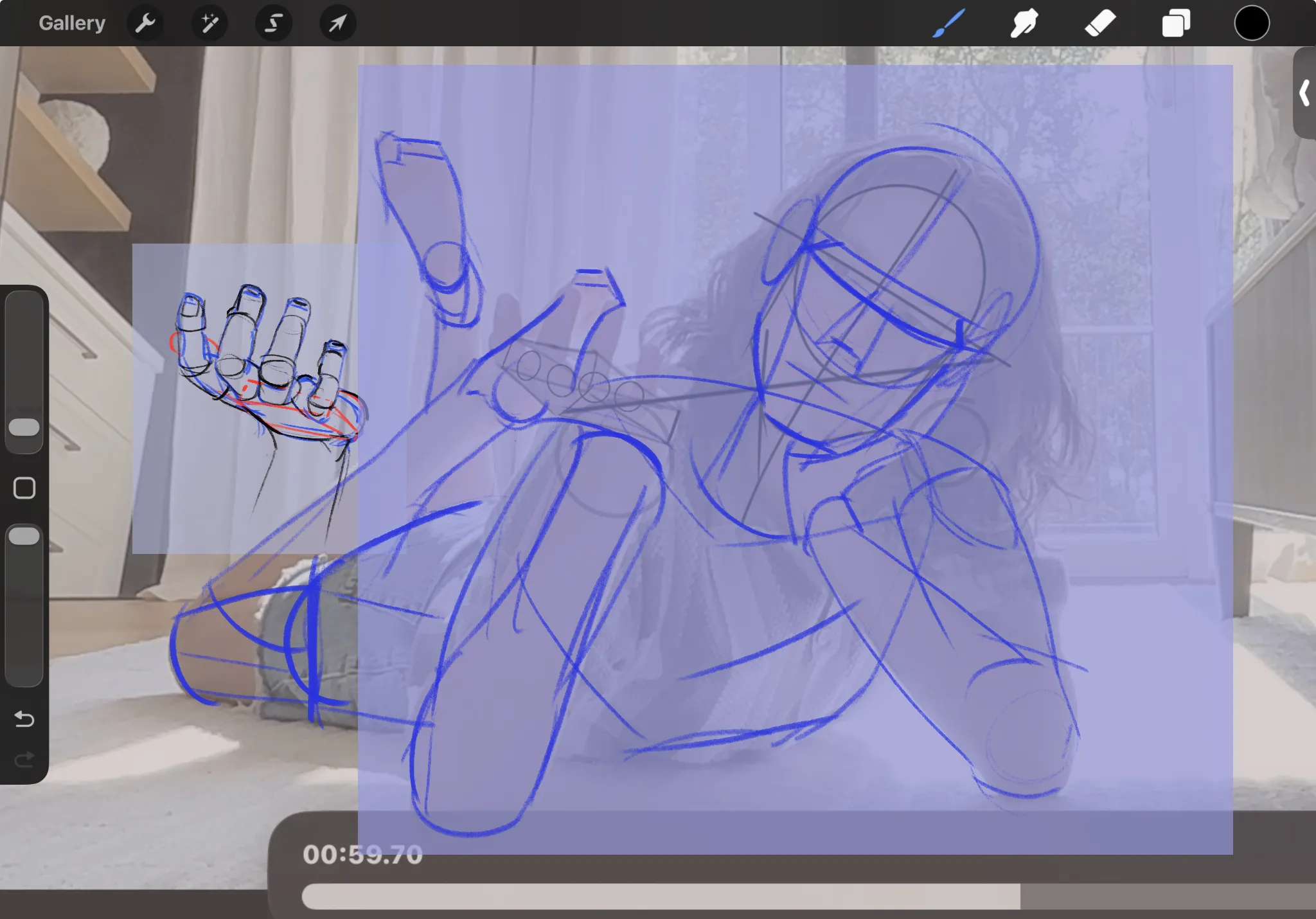 Laying down drawing