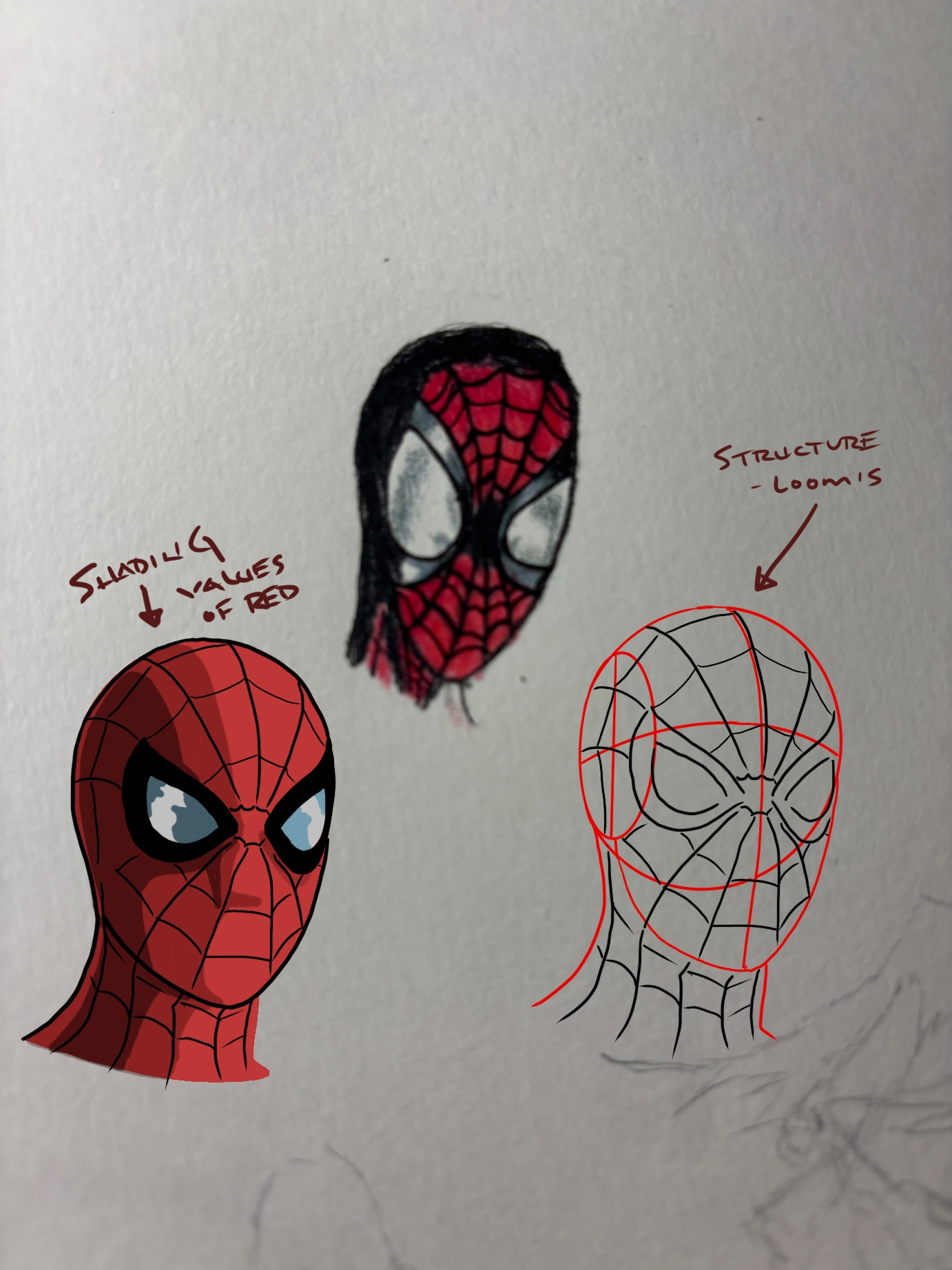 Spider Man head drawing