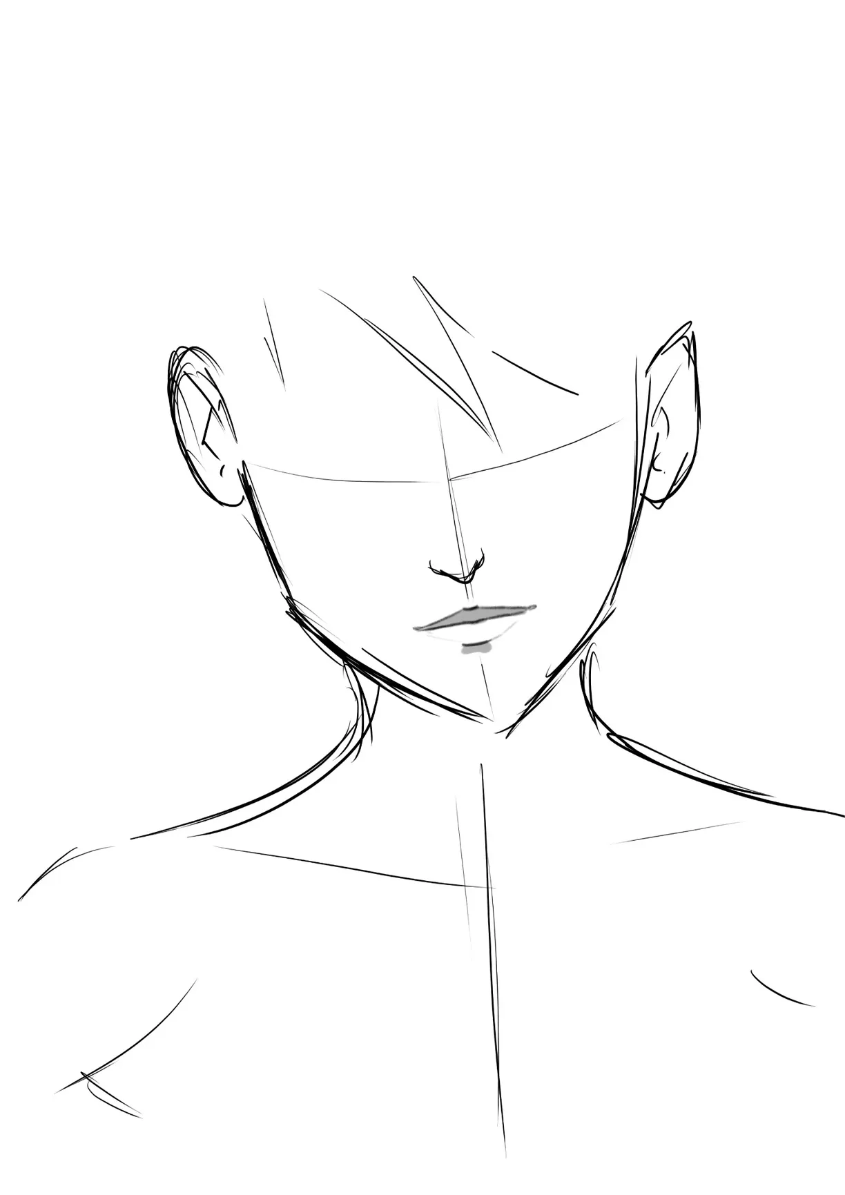 Struggling to make anime boy lips