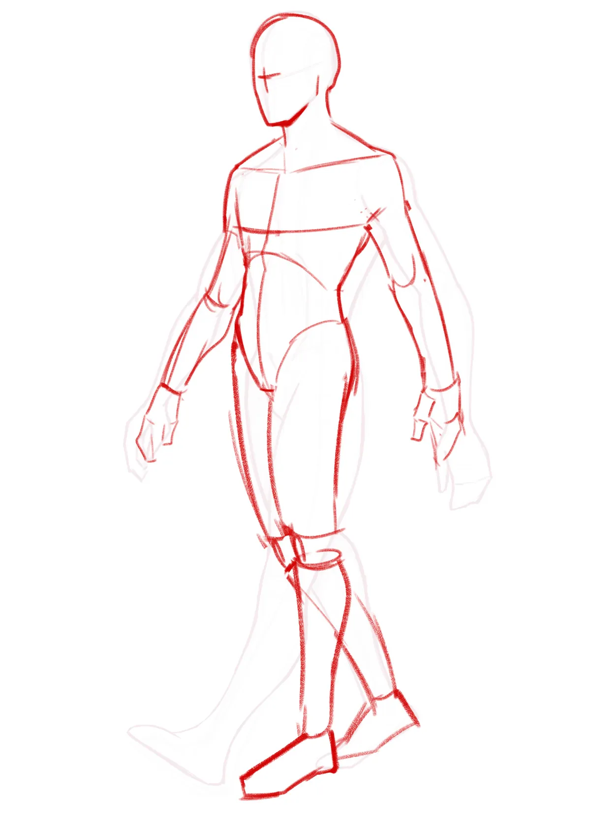 quick anime walking pose sketch that doesnt look like walking