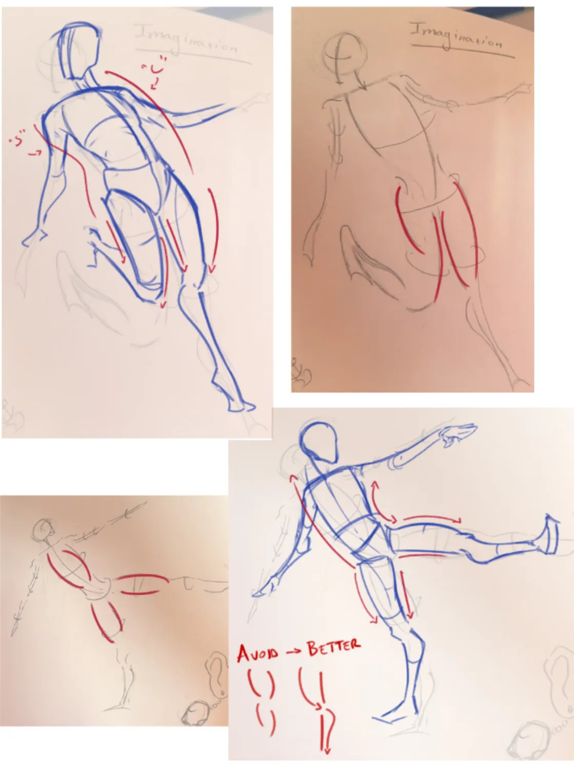 Gesture drawing from imaginations