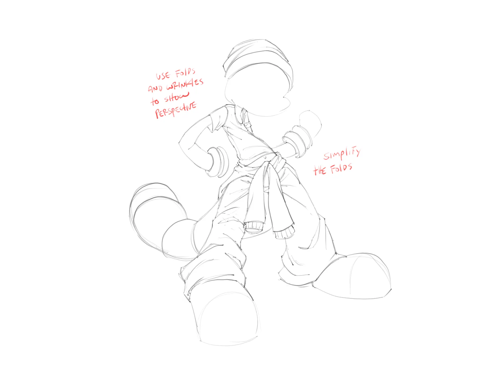 Having fun putting clothes on character