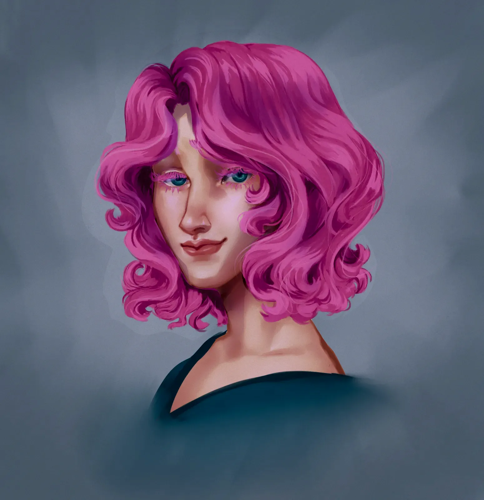 Girl with pink hair