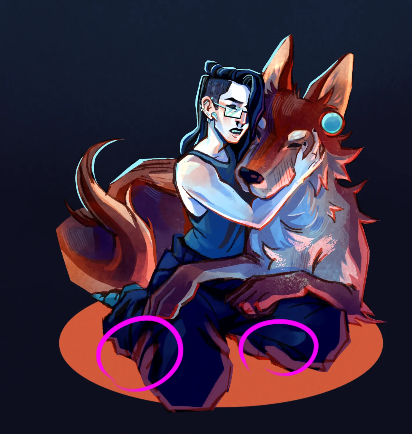 wolf hug