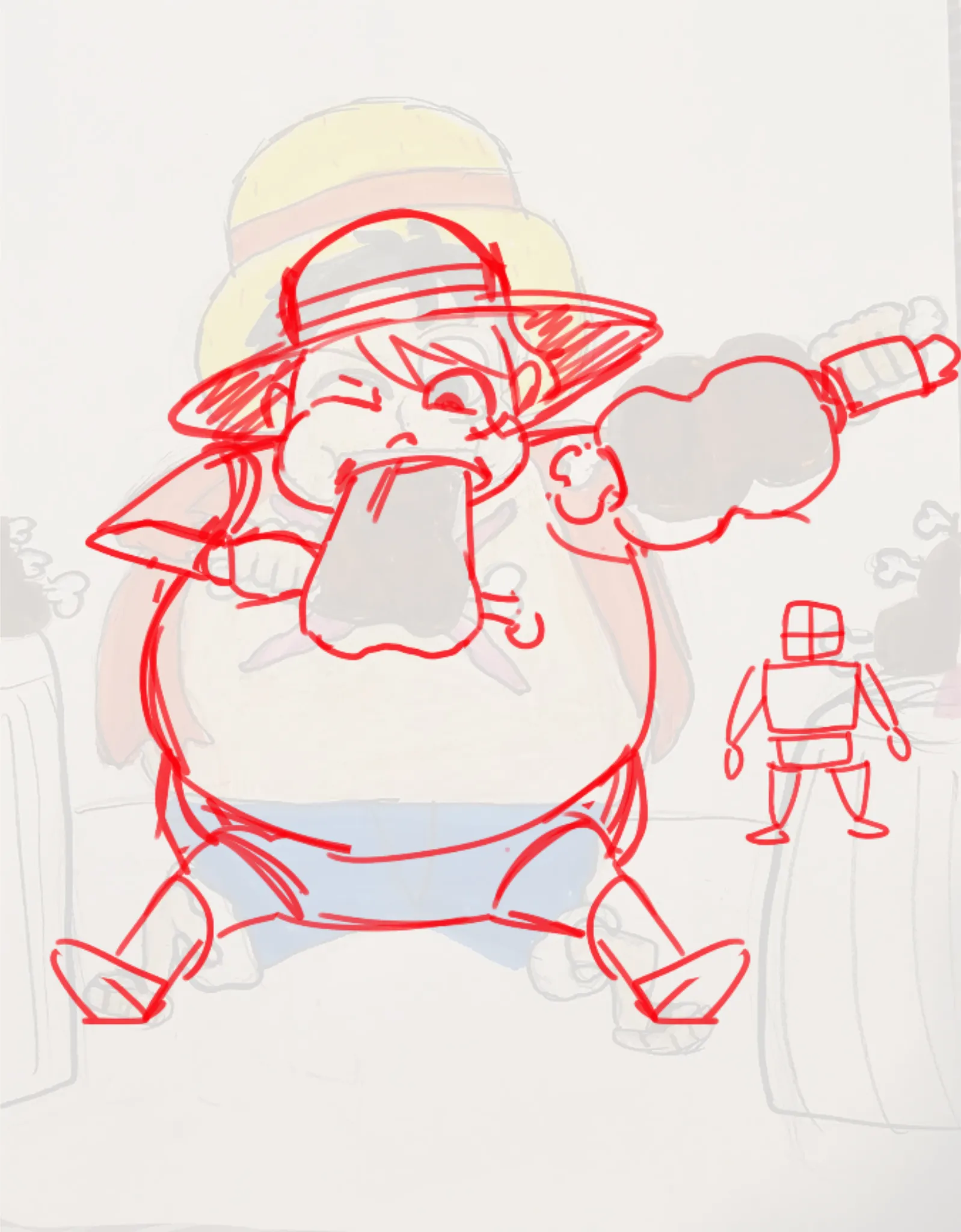 Luffy eating