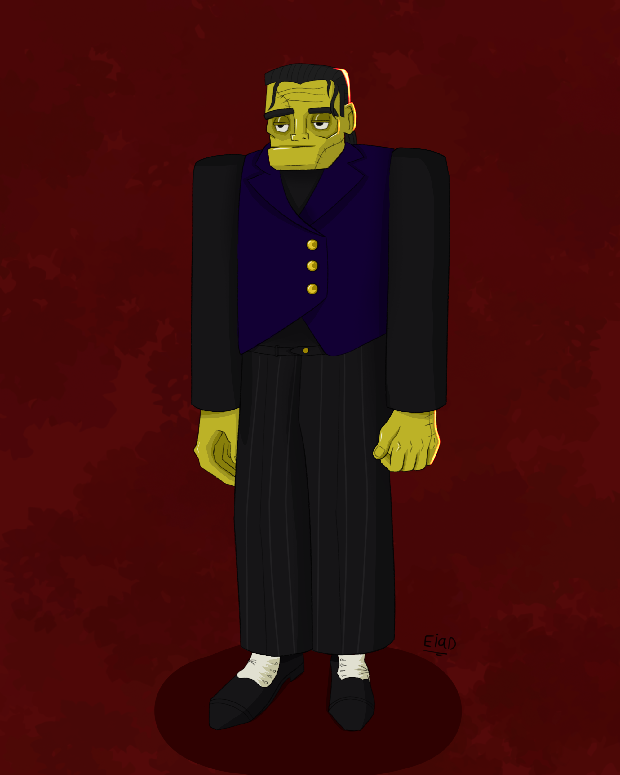I made this design of Frankenstein's Creature. It's not the typical Frankenstein but I did what I imagined from the book. I'm not really satisfied with the resault because I feel it looks too flat. I always have this problem no matter how hard I practised the fundamentals. Any tips and improvments would be welcomed generally.