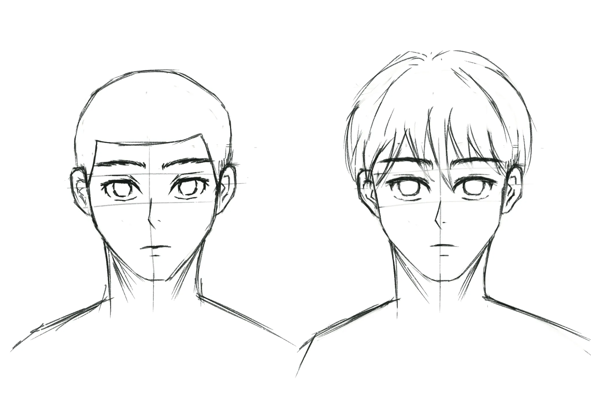 trying to get better at drawing anime boy faces