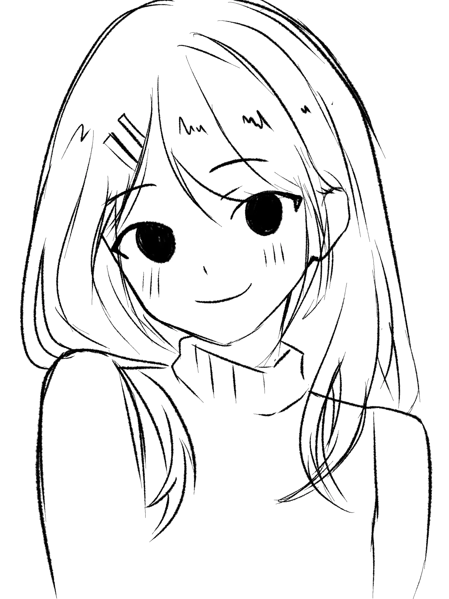 trying to draw a cute happy anime expression