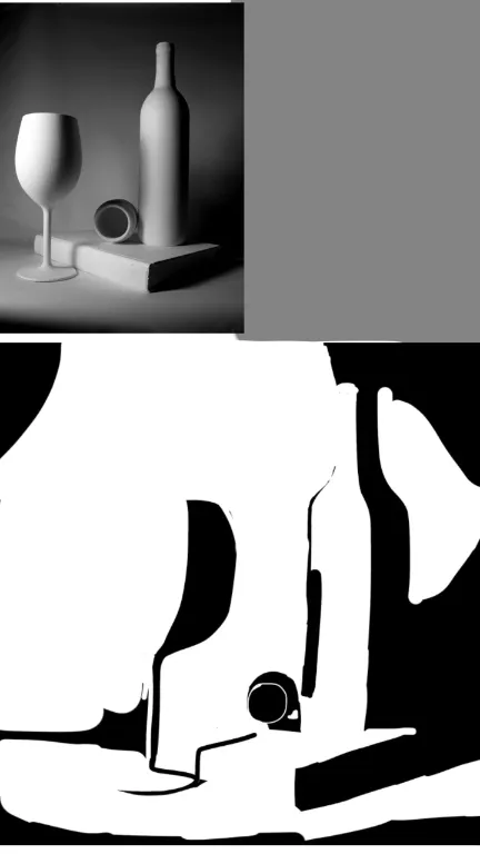 I'm trying to do some 2 value studies nd I'm struggling with seeing the shapes nd also deciding whether the mid value should go toward white or black ( i tried to separate the reference from my drawing by using a grey color)