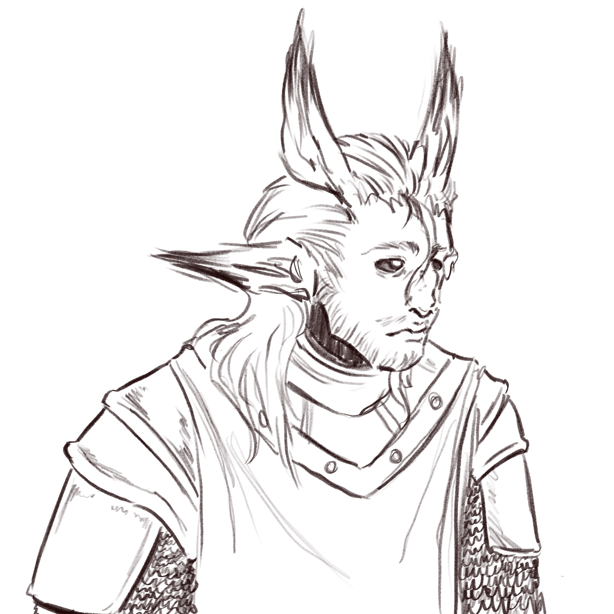 Sketch of fox man