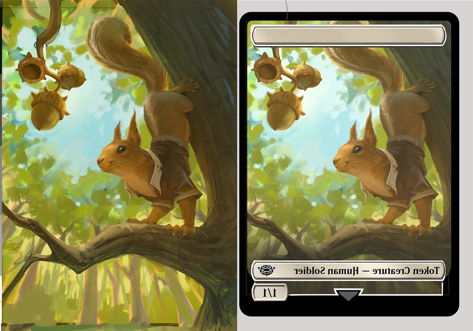 Squirrel token MTG card WIP