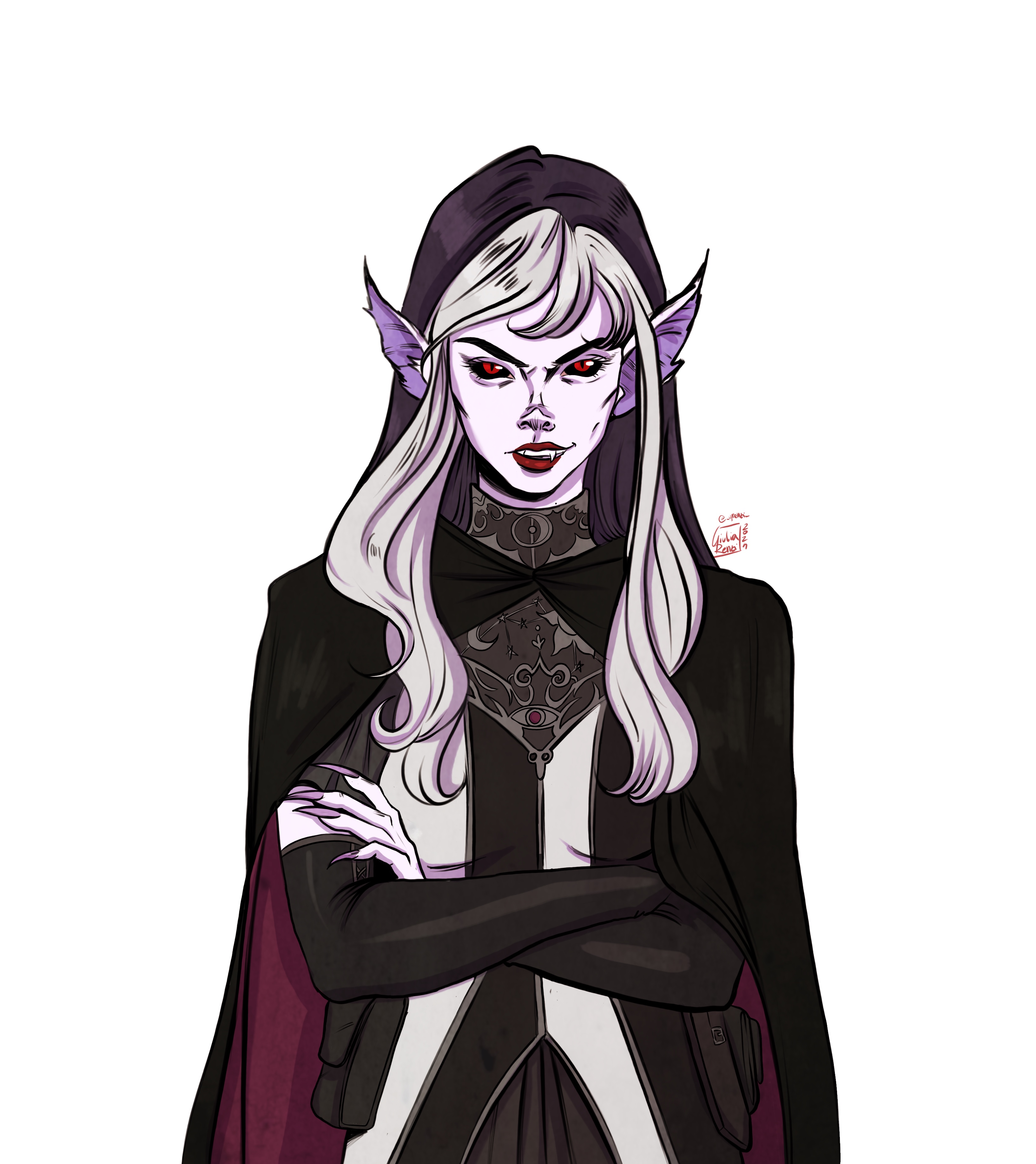 MY DND PERSONA (warlock) I'm struggling with drawing the lower part of the body for this illustration!